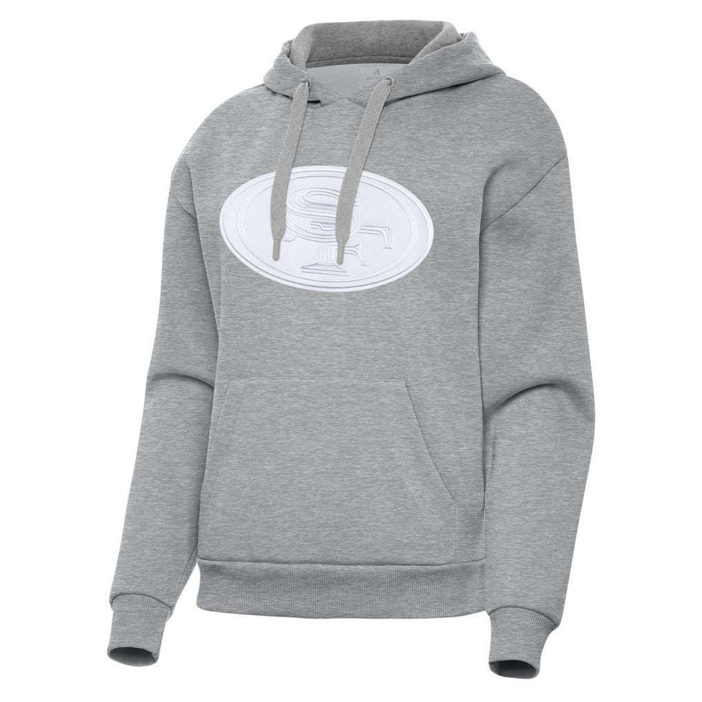 San Francisco 49ers Antigua Women's Victory Pullover Hoodie Heather Gray