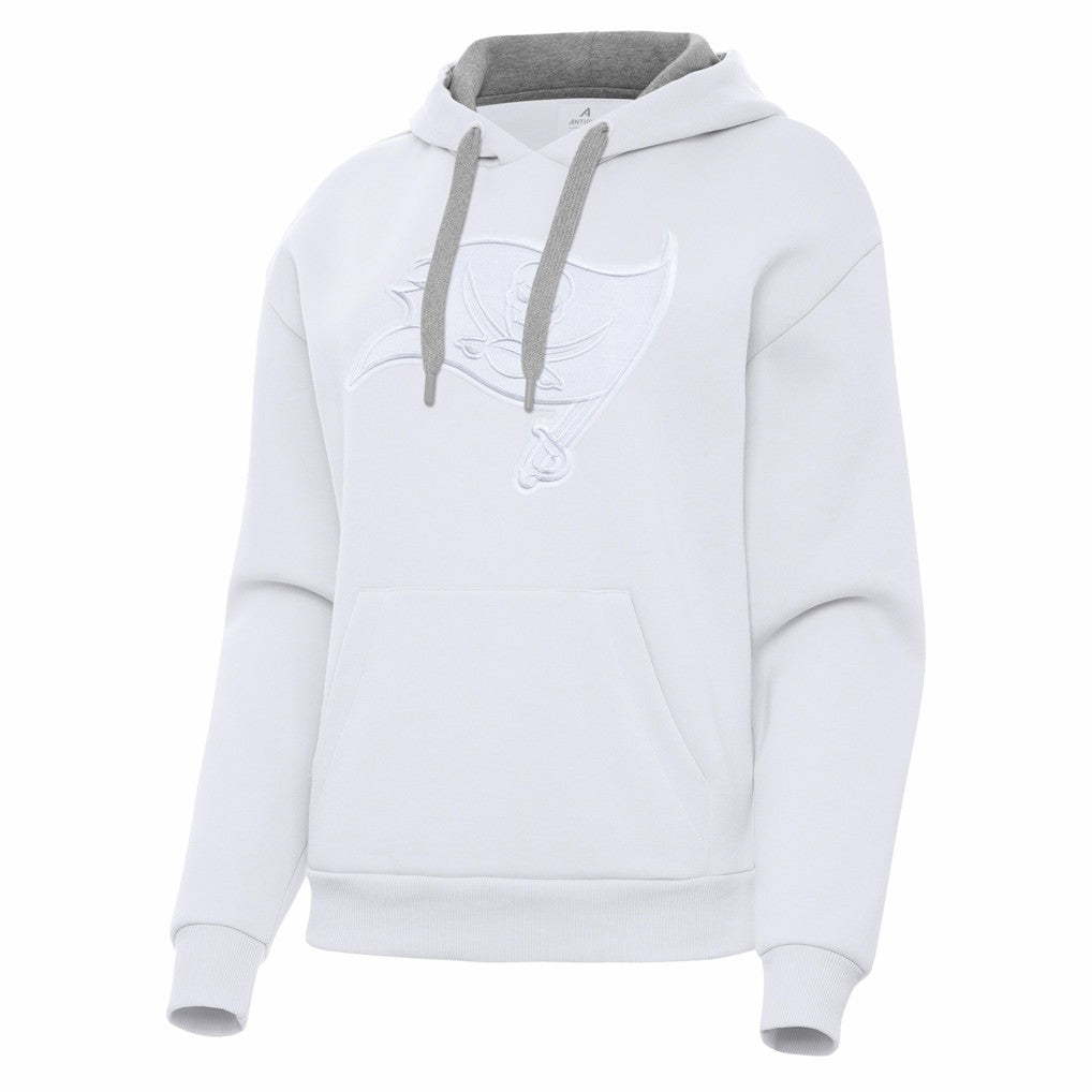 Tampa Bay Buccaneers Antigua Women's Victory Pullover Hoodie White