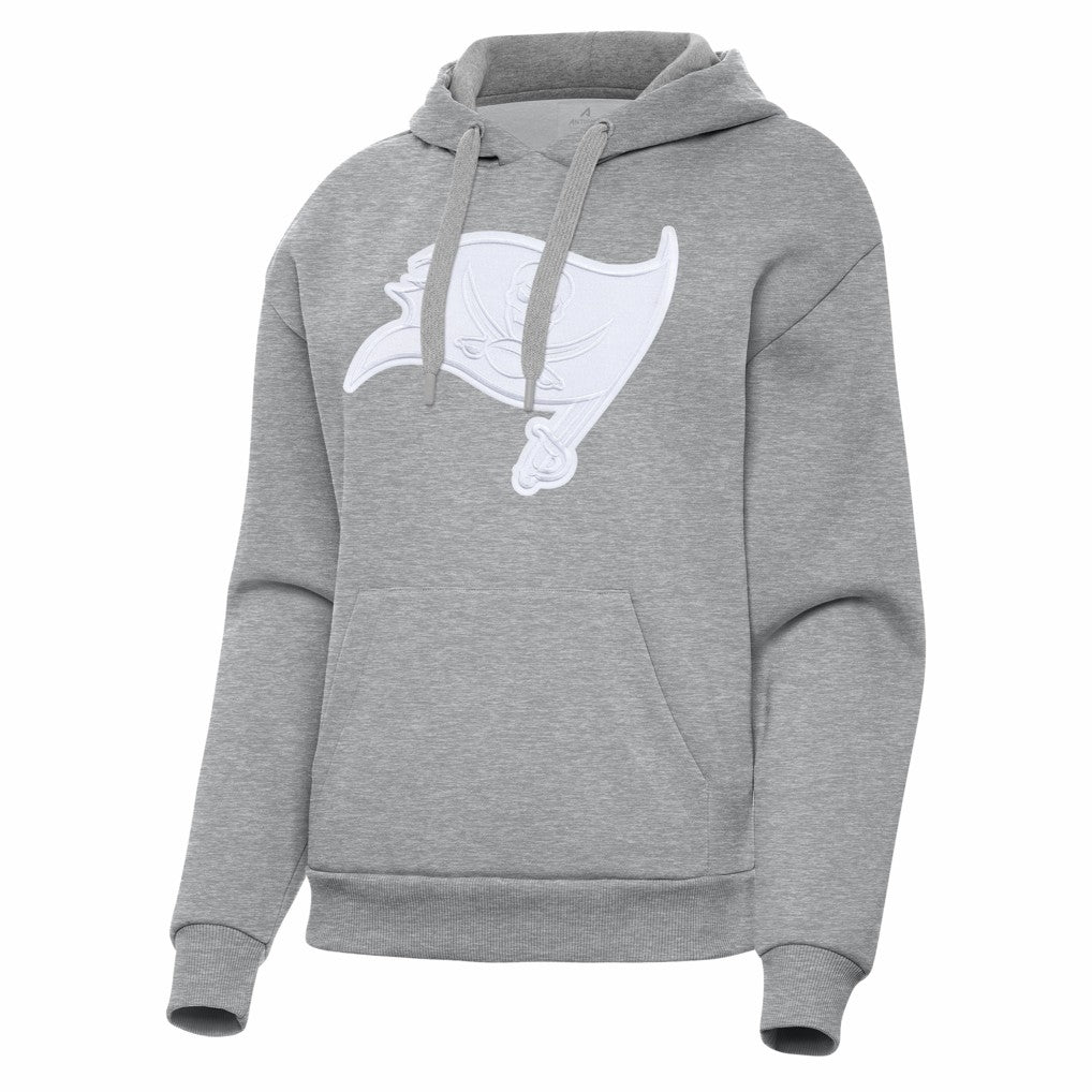 Tampa Bay Buccaneers Antigua Women's Victory Pullover Hoodie Heather Gray
