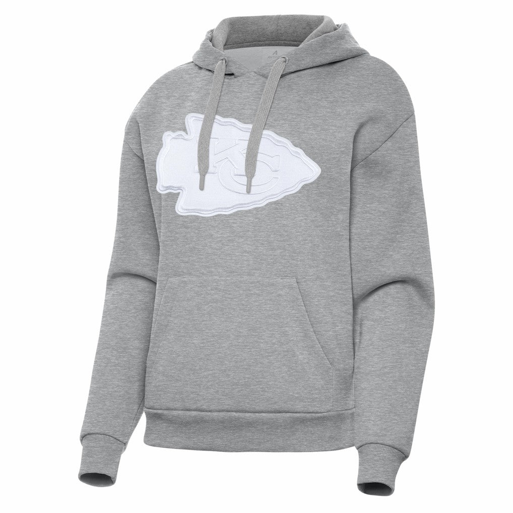 Kansas City Chiefs Antigua Women's Victory Pullover Hoodie Heather Gray