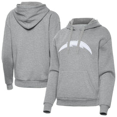 Los Angeles Chargers Antigua Women's Victory Pullover Hoodie Heather Gray
