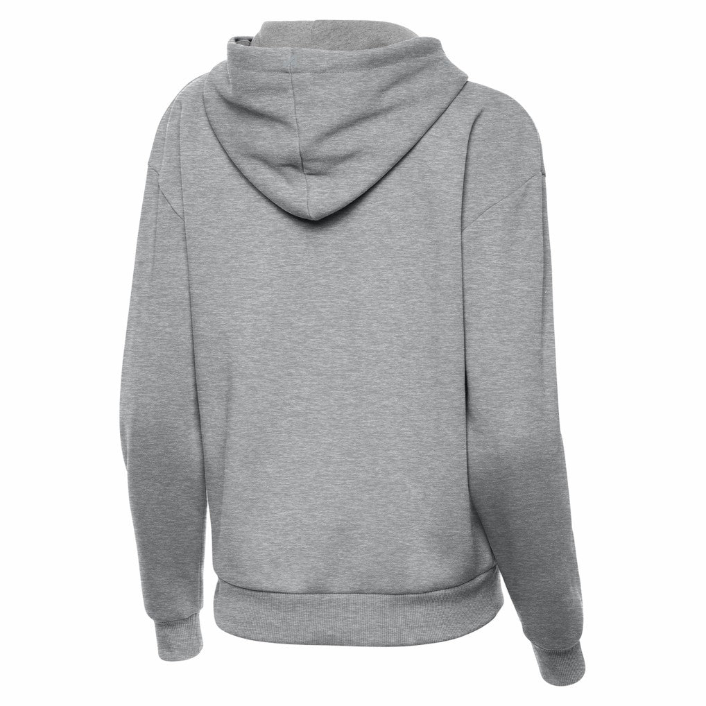 New England Patriots Antigua Women's Victory Pullover Hoodie Heather Gray