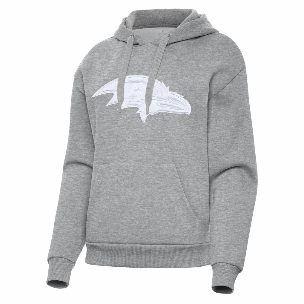 Baltimore Ravens Antigua Women's Victory Pullover Hoodie Heather Gray