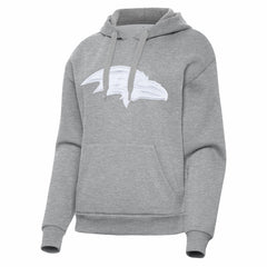 Baltimore Ravens Antigua Women's Victory Pullover Hoodie Heather Gray