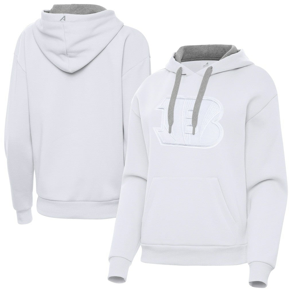 Cincinnati Bengals Antigua Women's Victory Pullover Hoodie White