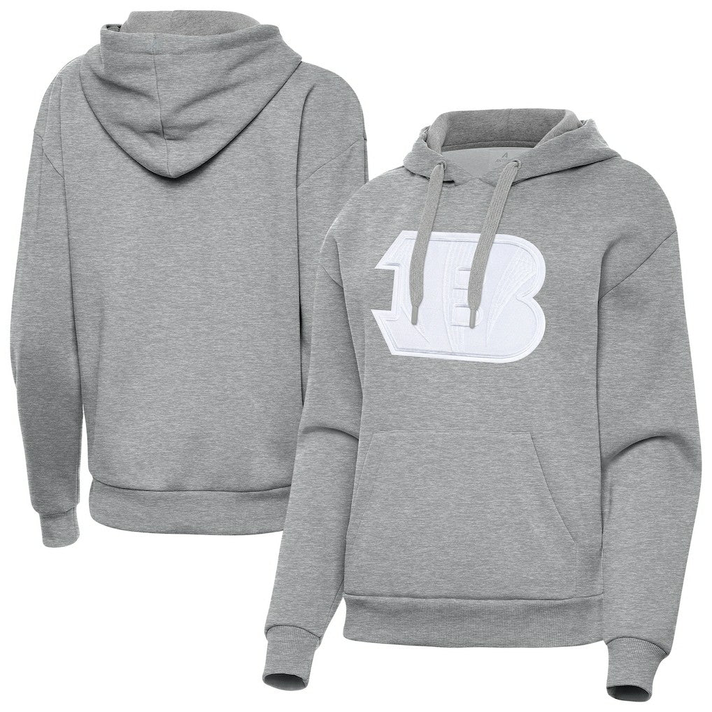 Cincinnati Bengals Antigua Women's Victory Pullover Hoodie Heather Gray