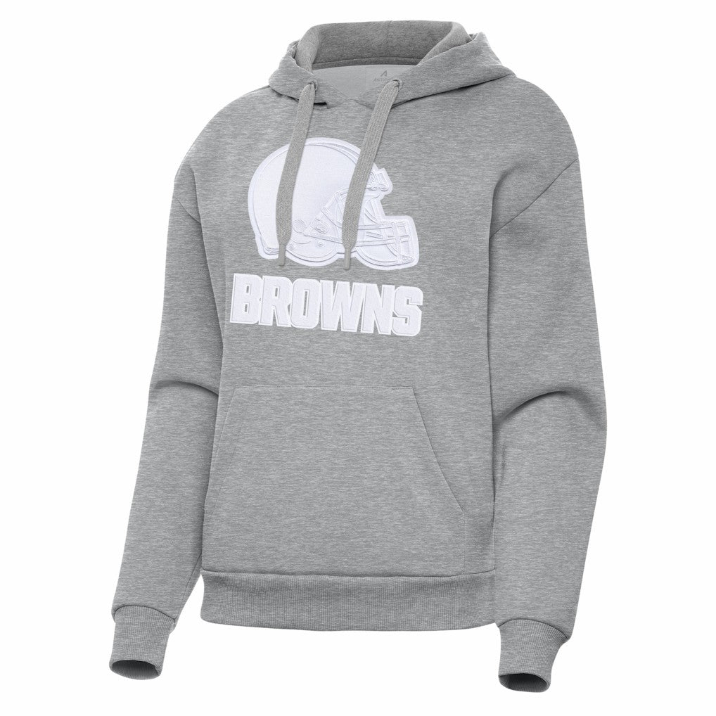 Cleveland Browns Antigua Women's Victory Pullover Hoodie Heather Gray