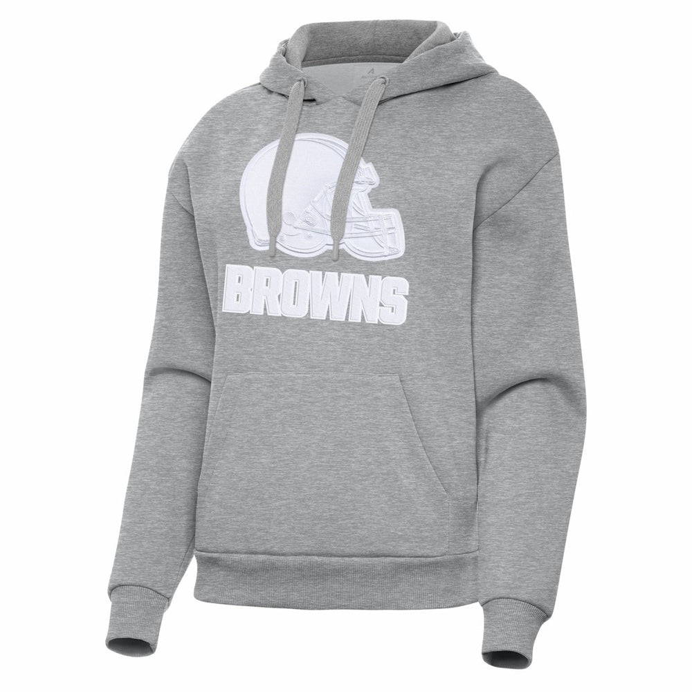 Cleveland Browns Antigua Women's Victory Pullover Hoodie Heather Gray