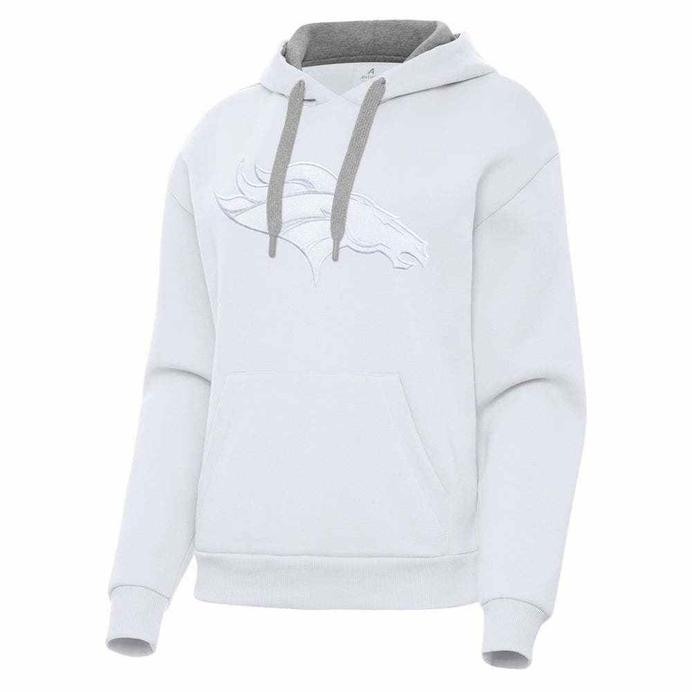 Denver Broncos Antigua Women's Victory Pullover Hoodie White