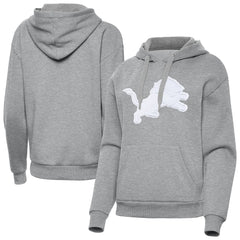Detroit Lions Antigua Women's Victory Pullover Hoodie Heather Gray