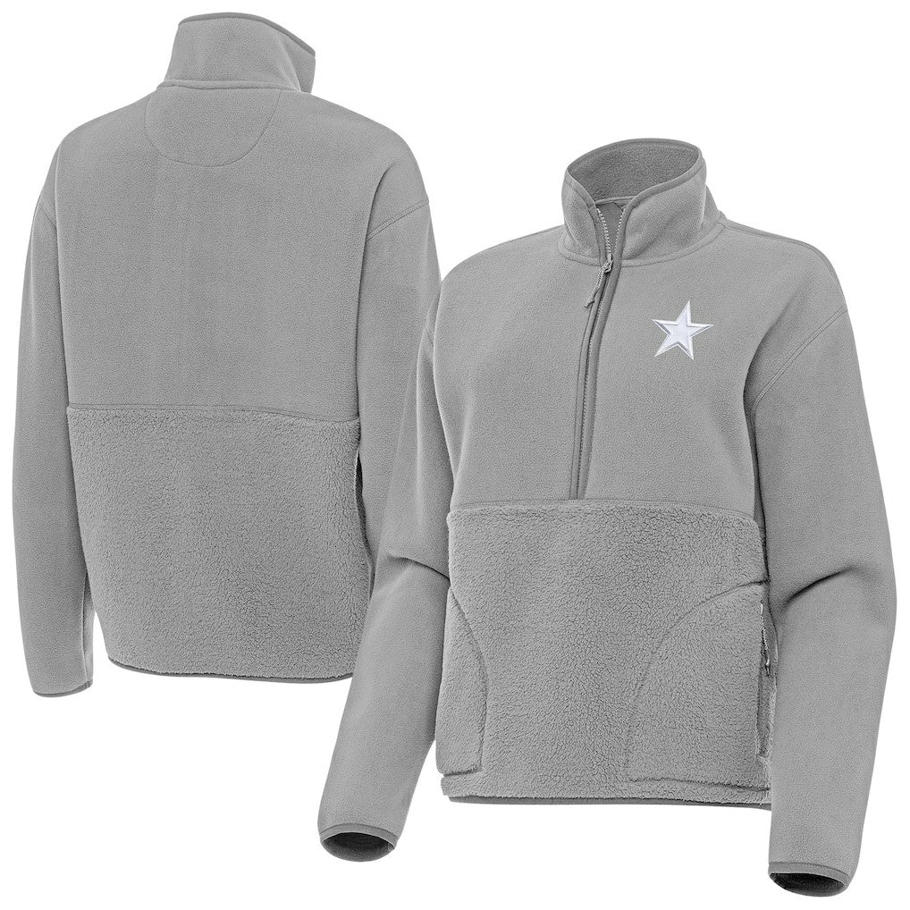 Dallas Cowboys Antigua Women's Figure Half-Zip Sweatshirt Gray