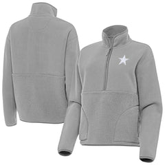 Dallas Cowboys Antigua Women's Figure Half-Zip Sweatshirt Gray
