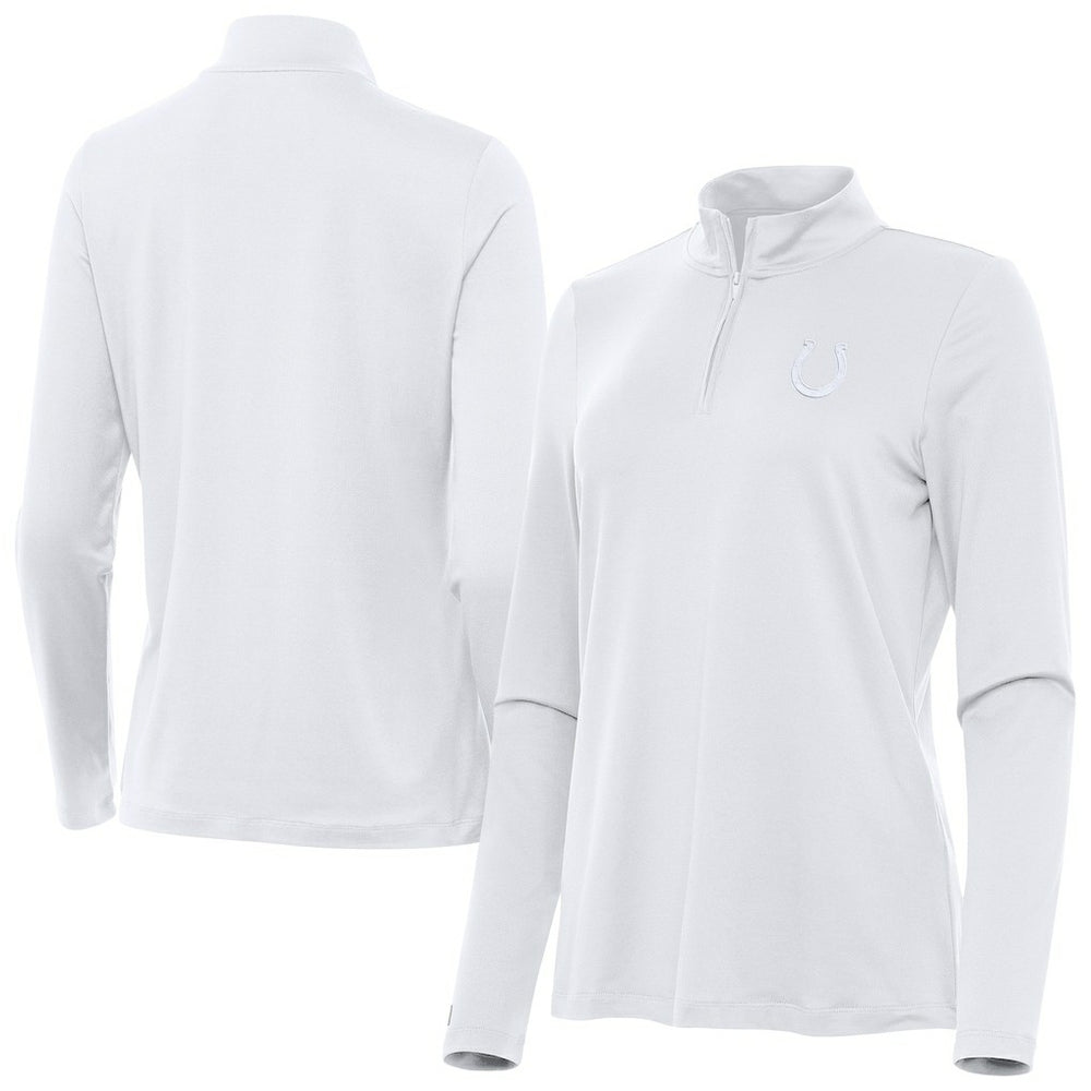 Indianapolis Colts Antigua Women's Reprocess Quarter-Zip Top White