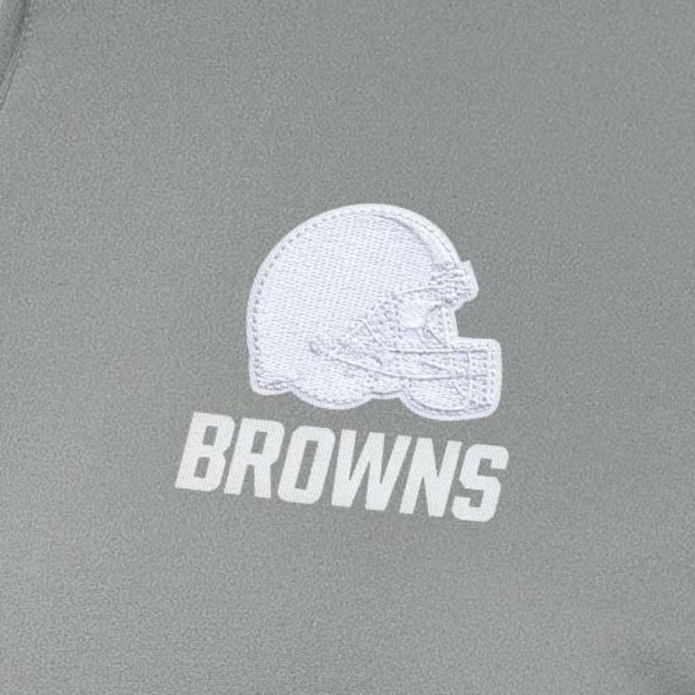 Cleveland Browns Antigua Women's Reprocess Quarter-Zip Top Gray