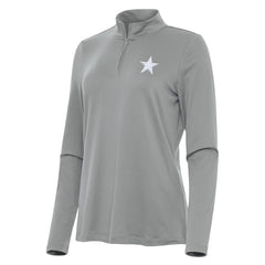 Dallas Cowboys Antigua Women's Reprocess Quarter-Zip Top Gray