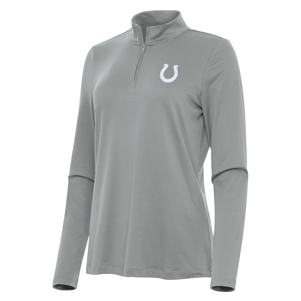 Indianapolis Colts Antigua Women's Reprocess Quarter-Zip Top Gray