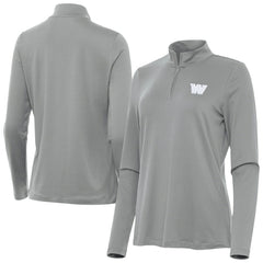 Washington Commanders Antigua Women's Reprocess Quarter-Zip Top Gray