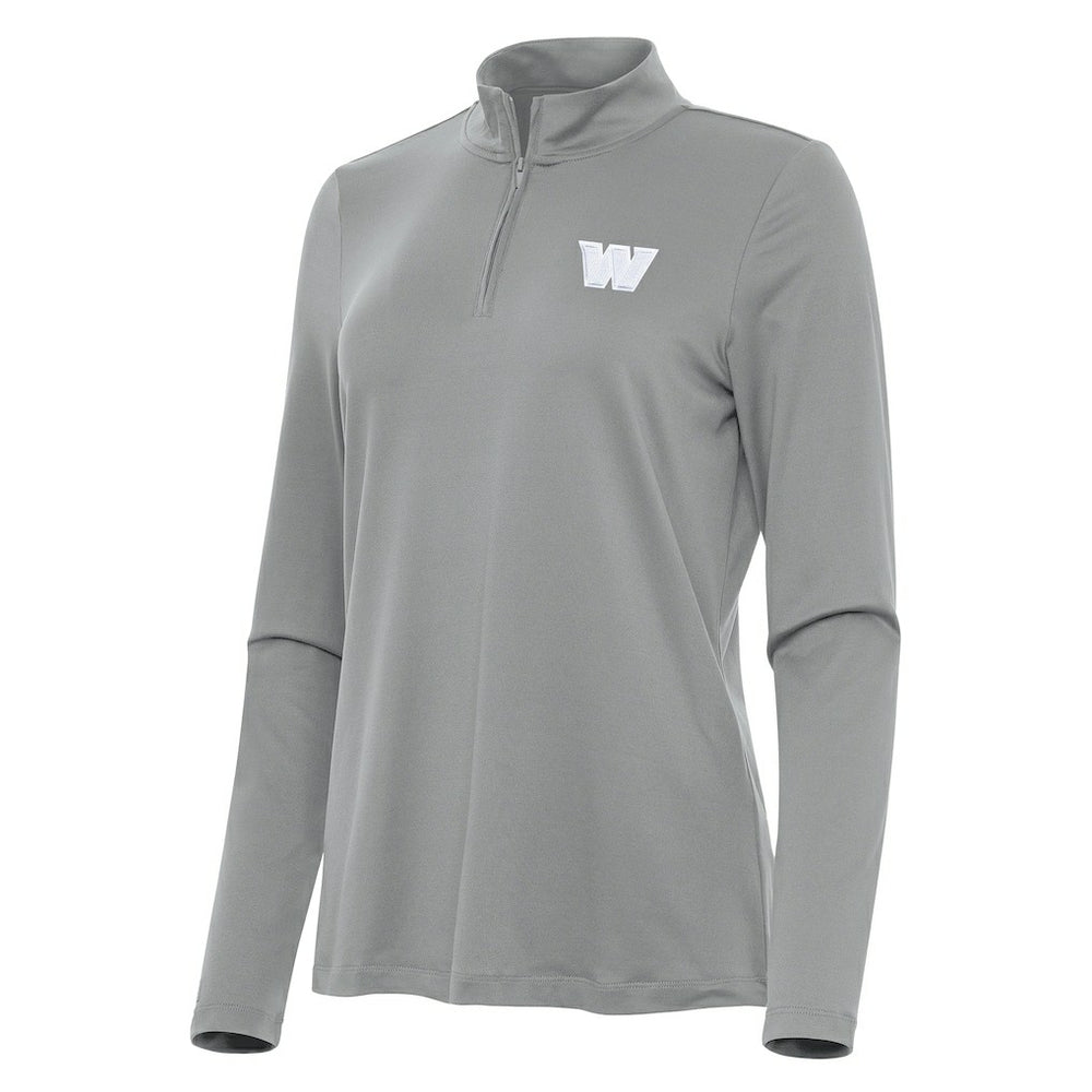 Washington Commanders Antigua Women's Reprocess Quarter-Zip Top Gray