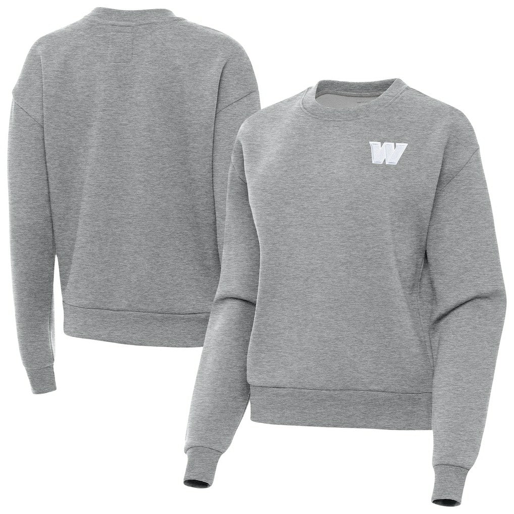 Washington Commanders Antigua Women's Victory Crew Pullover Sweatshirt Heather Gray