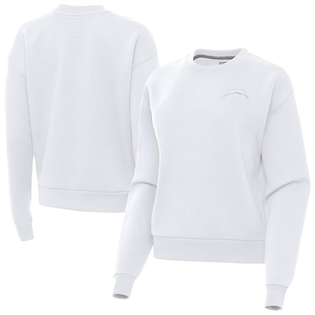 Los Angeles Chargers Antigua Women's Victory Crew Pullover Sweatshirt White