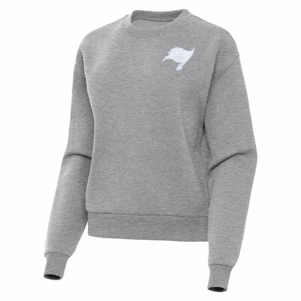 Tampa Bay Buccaneers Antigua Women's Victory Crew Pullover Sweatshirt Heather Gray