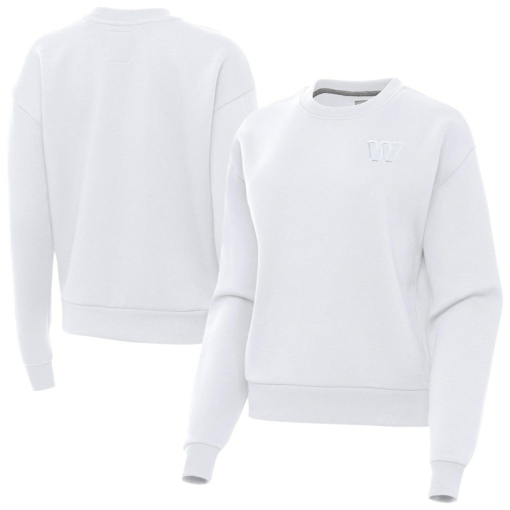 Washington Commanders Antigua Women's Victory Crew Pullover Sweatshirt White