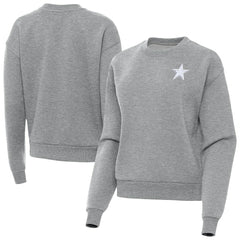 Dallas Cowboys Antigua Women's Victory Crew Pullover Sweatshirt Heather Gray