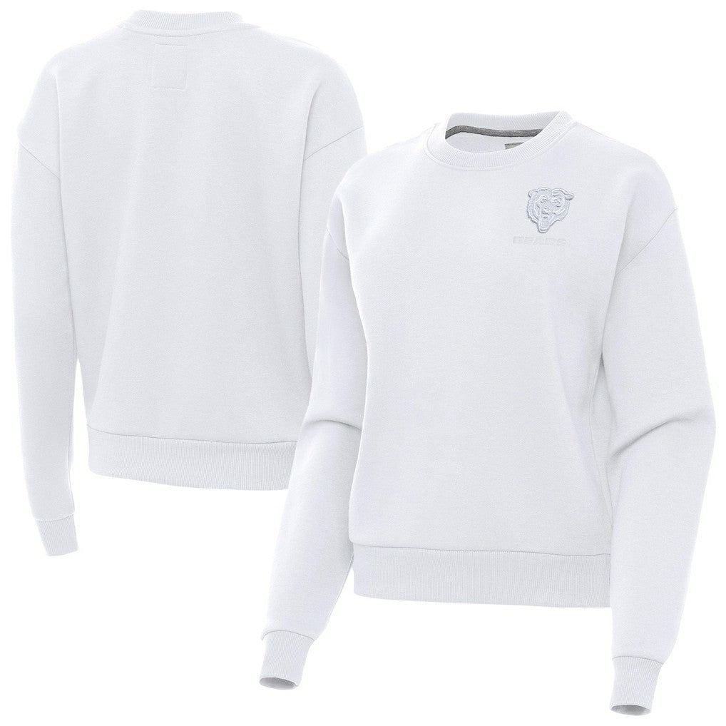 Chicago Bears Antigua Women's Victory Crew Pullover Sweatshirt White