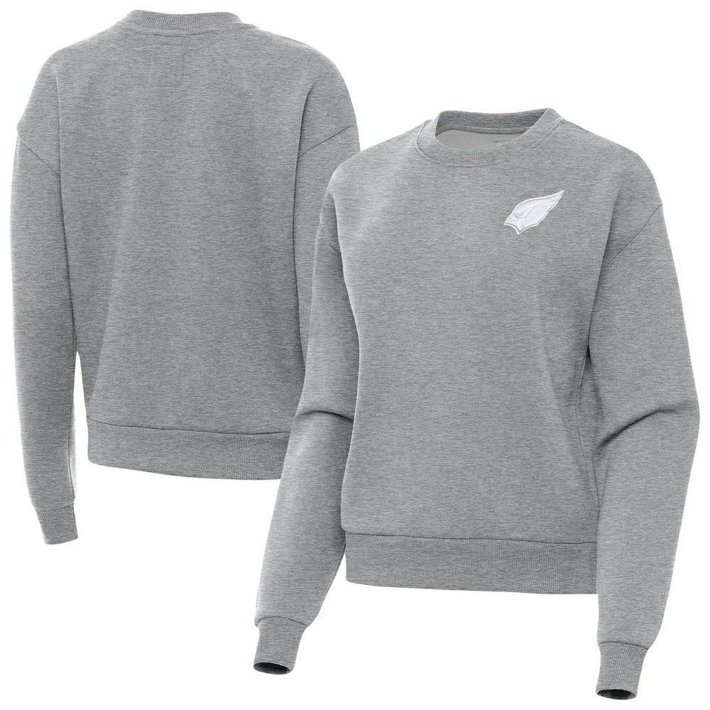 Arizona Cardinals Antigua Women's Victory Crew Pullover Sweatshirt Heather Gray