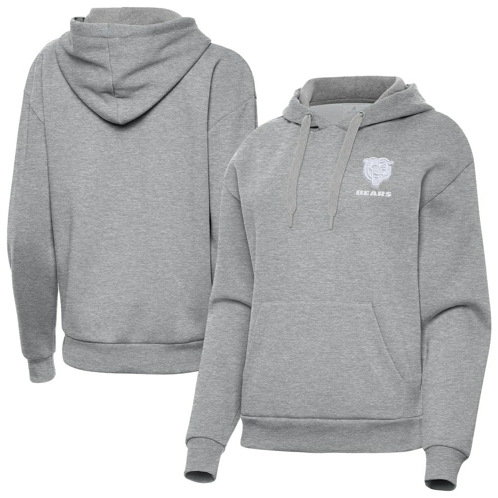 Chicago Bears Antigua Women's Victory Pullover Hoodie Heather Gray
