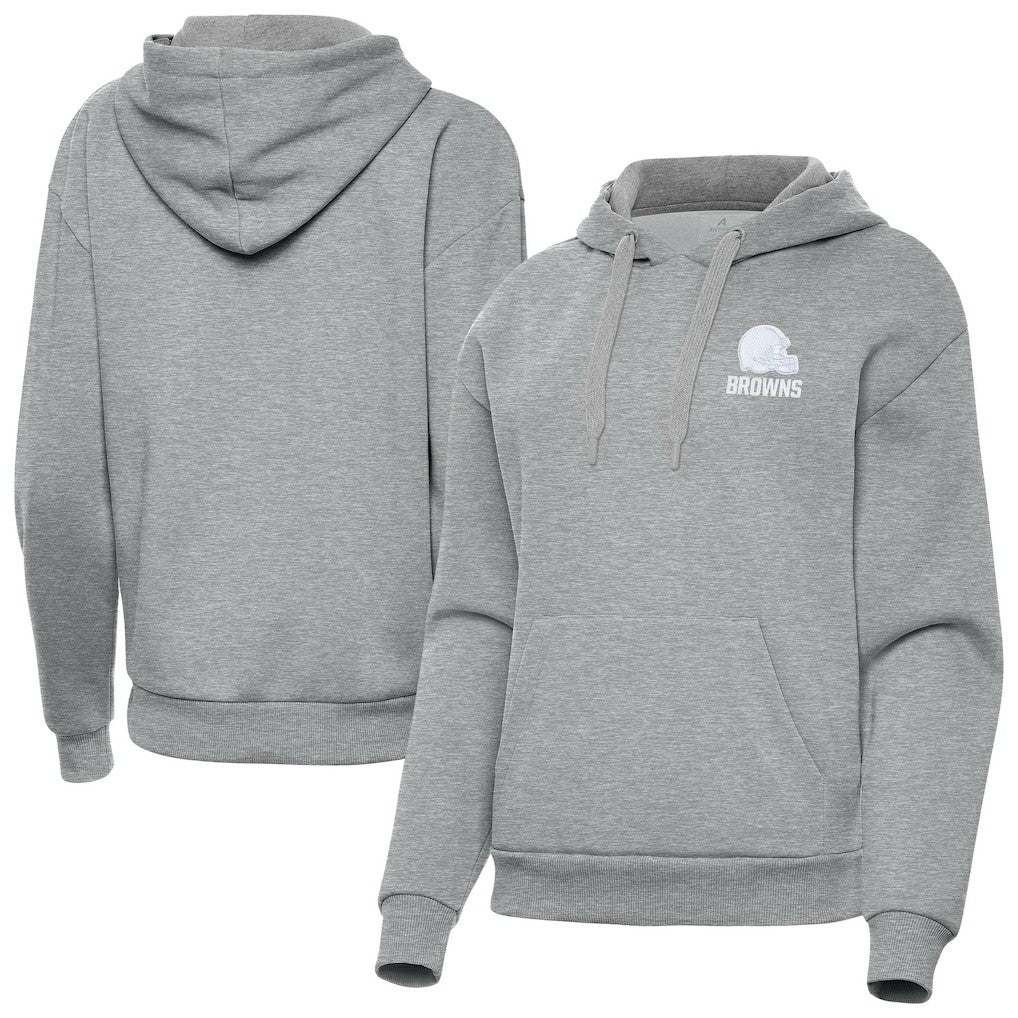 Cleveland Browns Antigua Women's Victory Pullover Hoodie Heather Gray