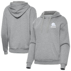 Cleveland Browns Antigua Women's Victory Pullover Hoodie Heather Gray