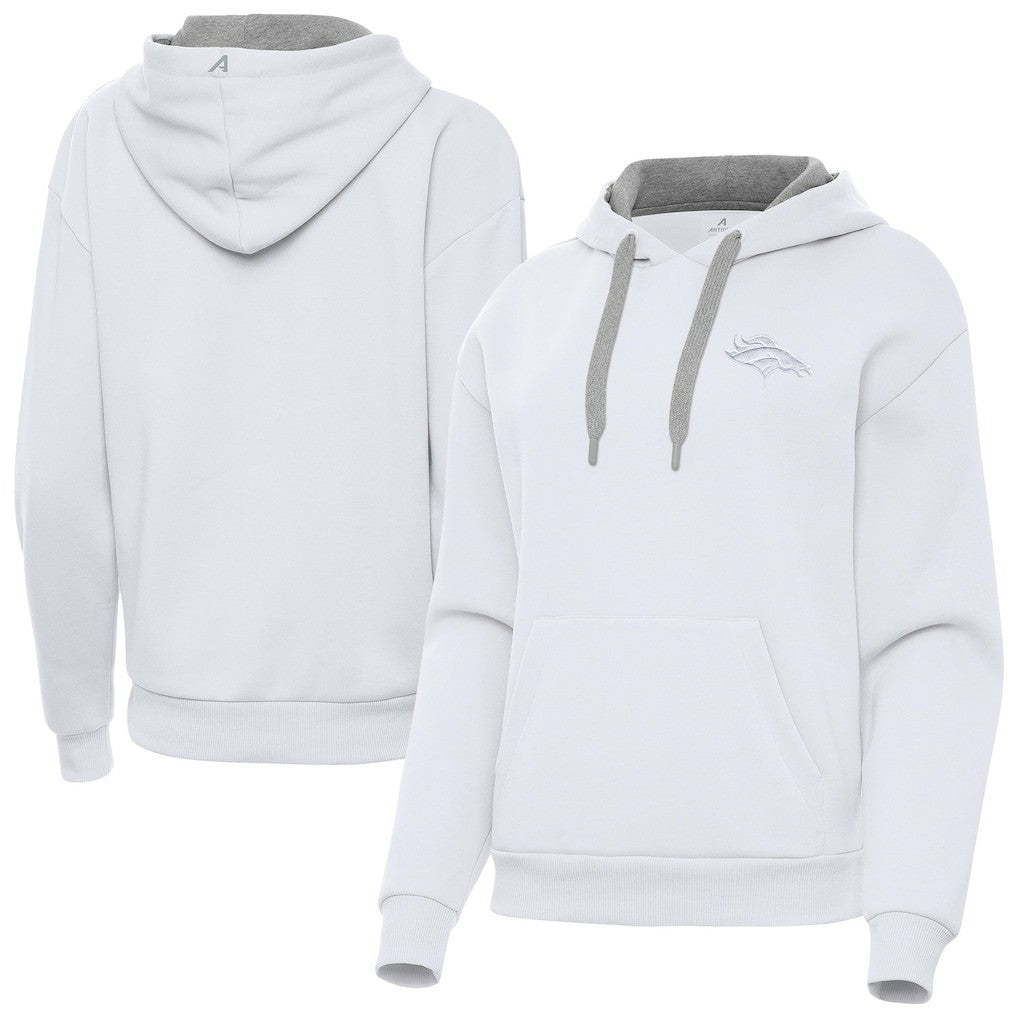 Denver Broncos Antigua Women's Victory Pullover Hoodie White
