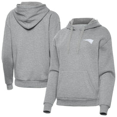 New England Patriots Antigua Women's Victory Pullover Hoodie Heather Gray