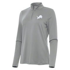 Detroit Lions Antigua Women's Reprocess Quarter-Zip Top Gray
