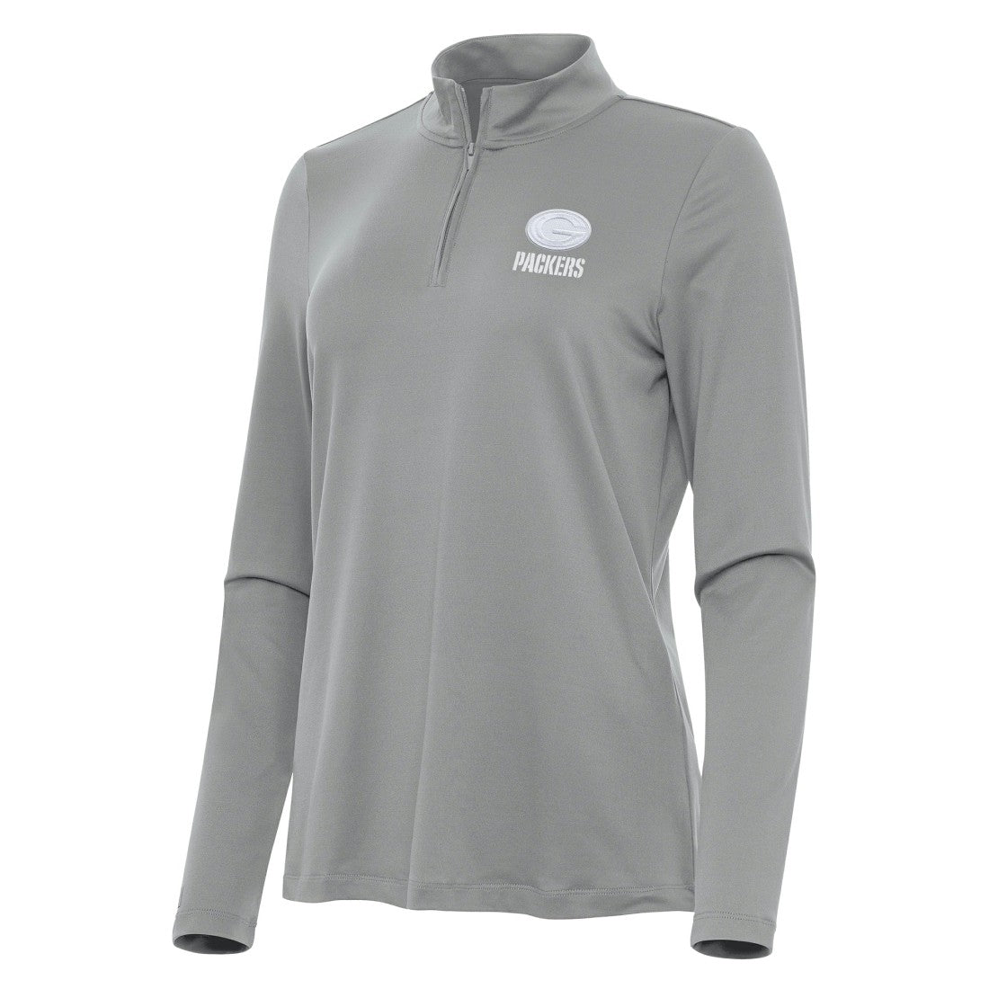 Green Bay Packers Antigua Women's Reprocess Quarter-Zip Top Gray