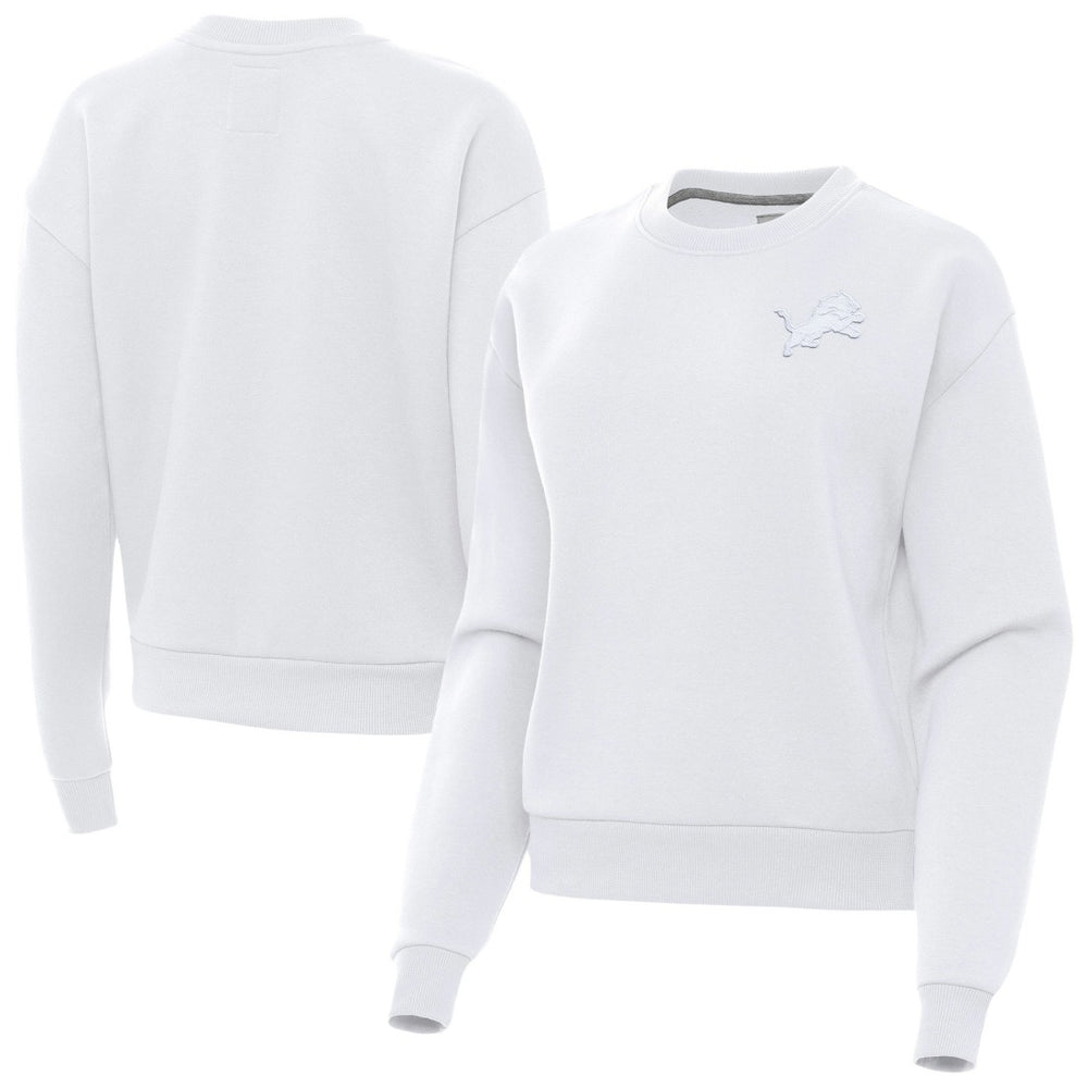 Detroit Lions Antigua Women's Victory Crew Pullover Sweatshirt White