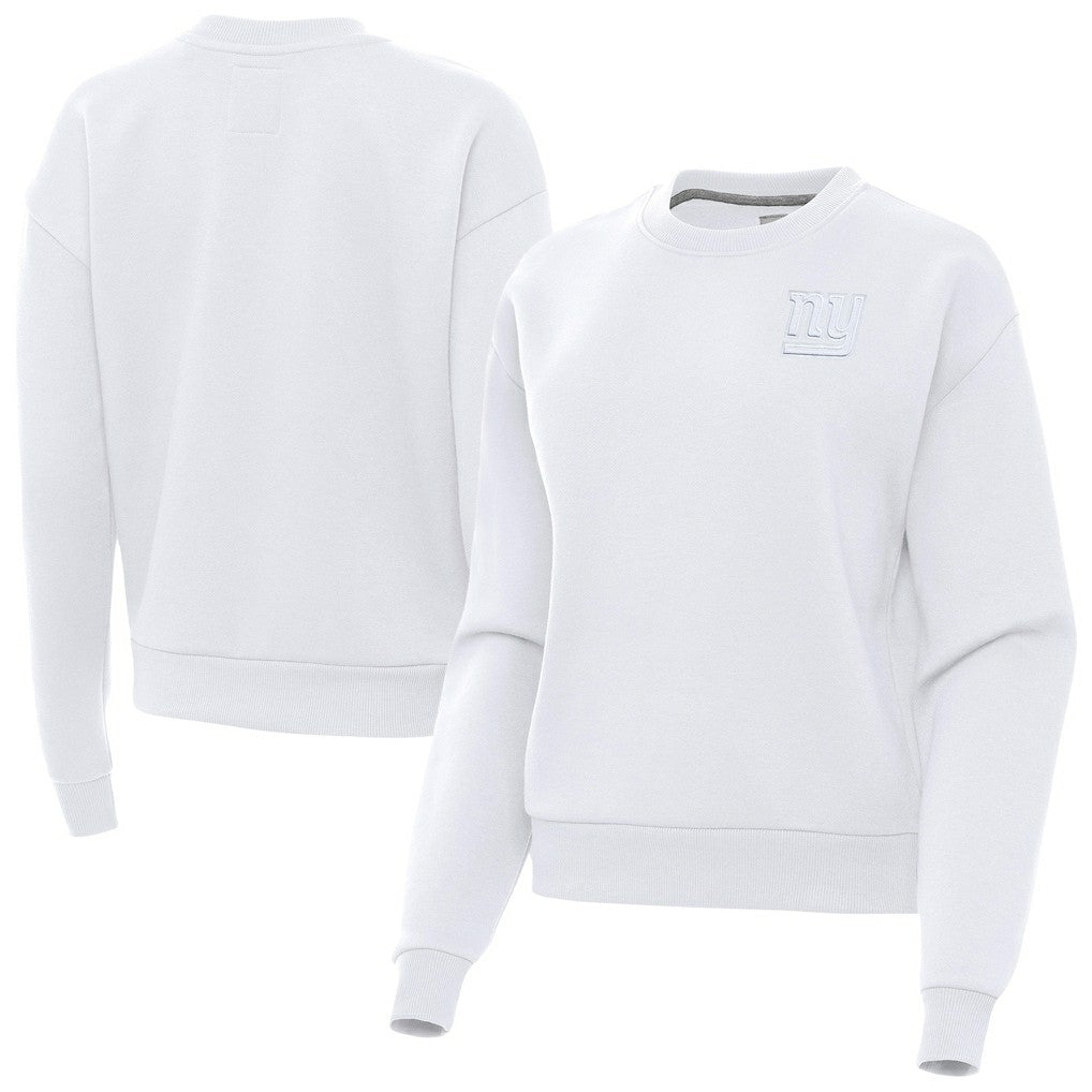 New York Giants Antigua Women's Victory Crew Pullover Sweatshirt White