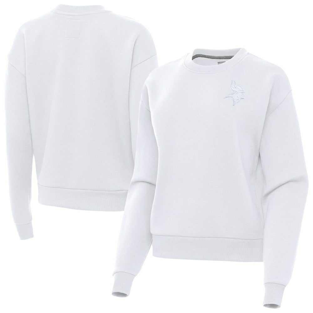Minnesota Vikings Antigua Women's Victory Crew Pullover Sweatshirt White