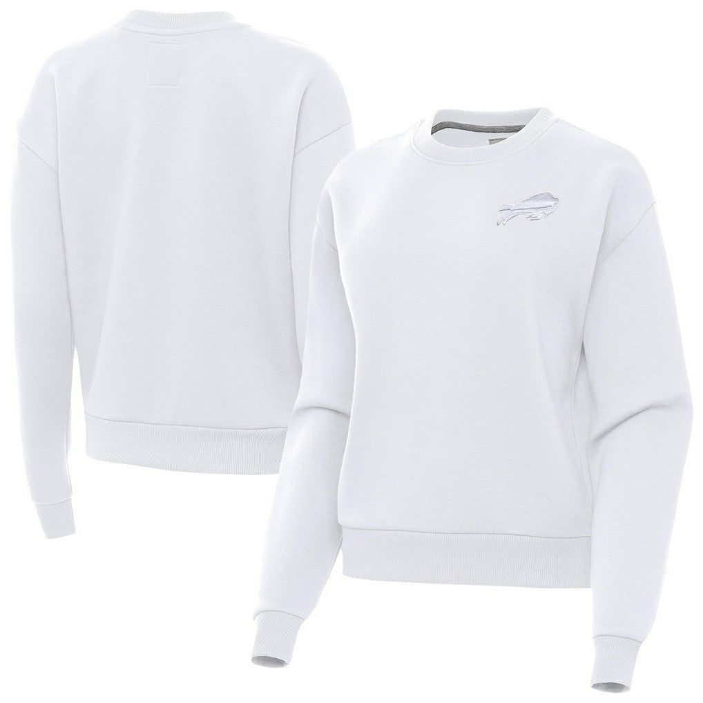Buffalo Bills Antigua Women's Victory Crew Pullover Sweatshirt White