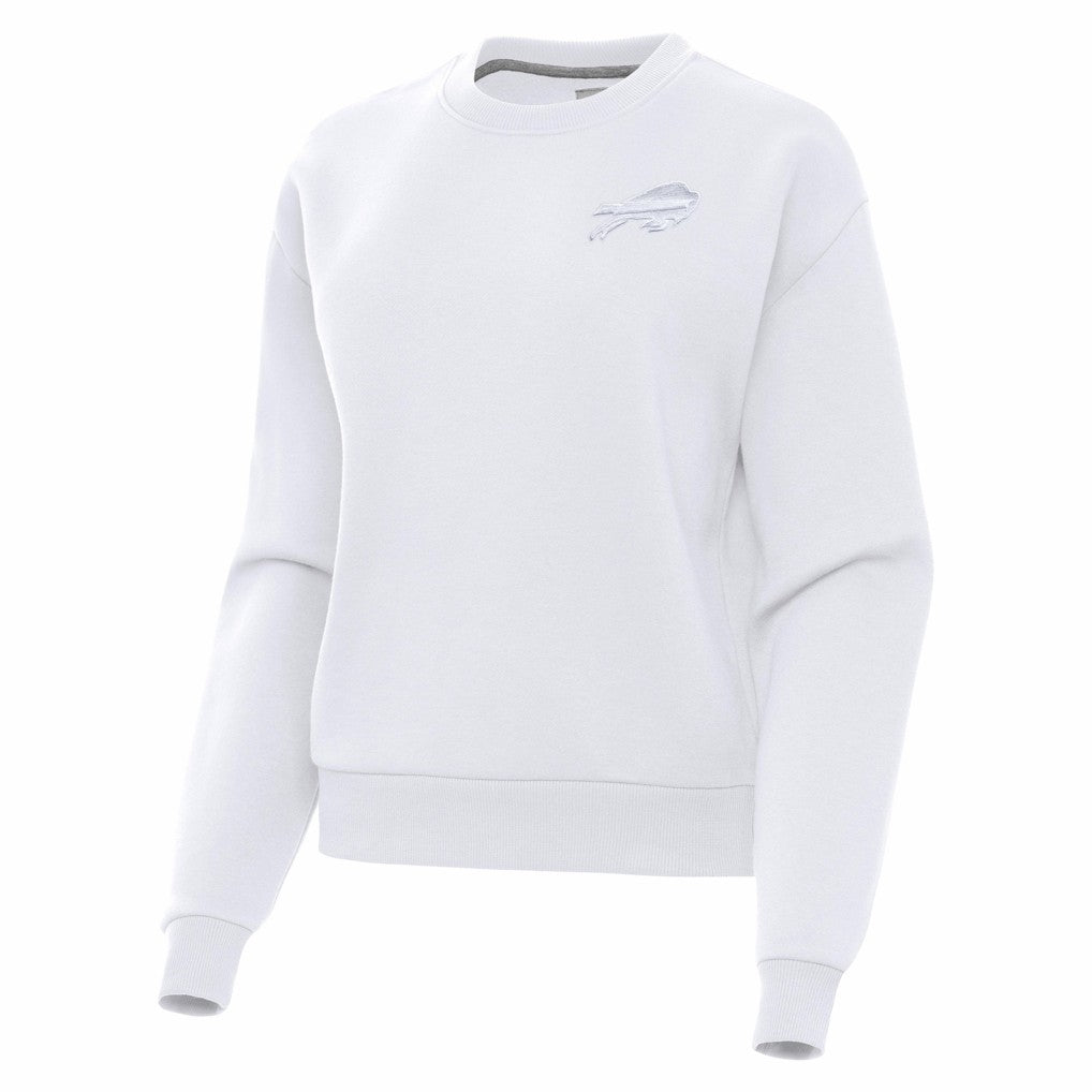 Buffalo Bills Antigua Women's Victory Crew Pullover Sweatshirt White