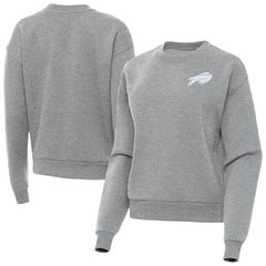 Buffalo Bills Antigua Women's Victory Crew Pullover Sweatshirt Heather Gray