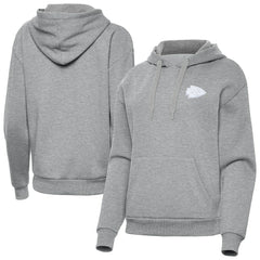 Kansas City Chiefs Antigua Women's Victory Pullover Hoodie Heather Gray