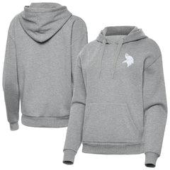 Minnesota Vikings Antigua Women's Victory Pullover Hoodie Heather Gray
