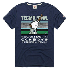 Michael Irvin Dallas Cowboys Homage Unisex Tecmo Bowl Retired Player Graphic Tri-Blend T-Shirt Navy