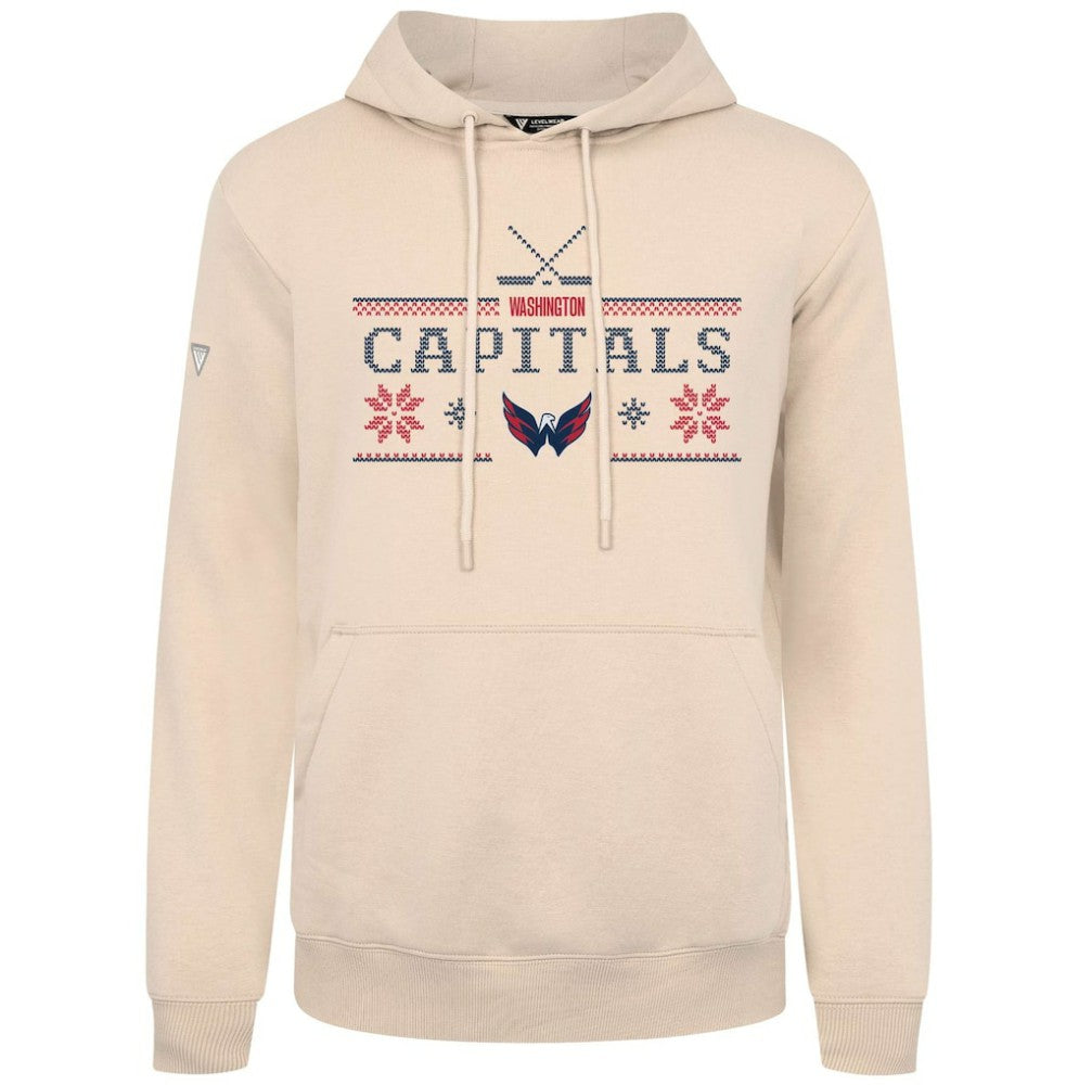 Washington Capitals Levelwear Podium Holiday Pullover Hoodie - Khaki - NHL 202390174