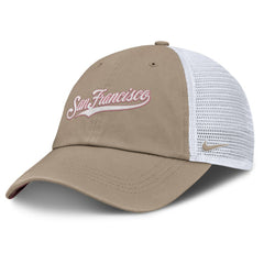 San Francisco Giants Nike Unisex Mother's Day Club Trucker Adjustable Hat - Khaki/White - Nike on Sale
