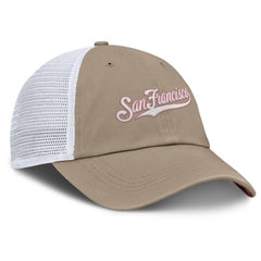 San Francisco Giants Nike Unisex Mother's Day Club Trucker Adjustable Hat - Khaki/White - Nike on Sale