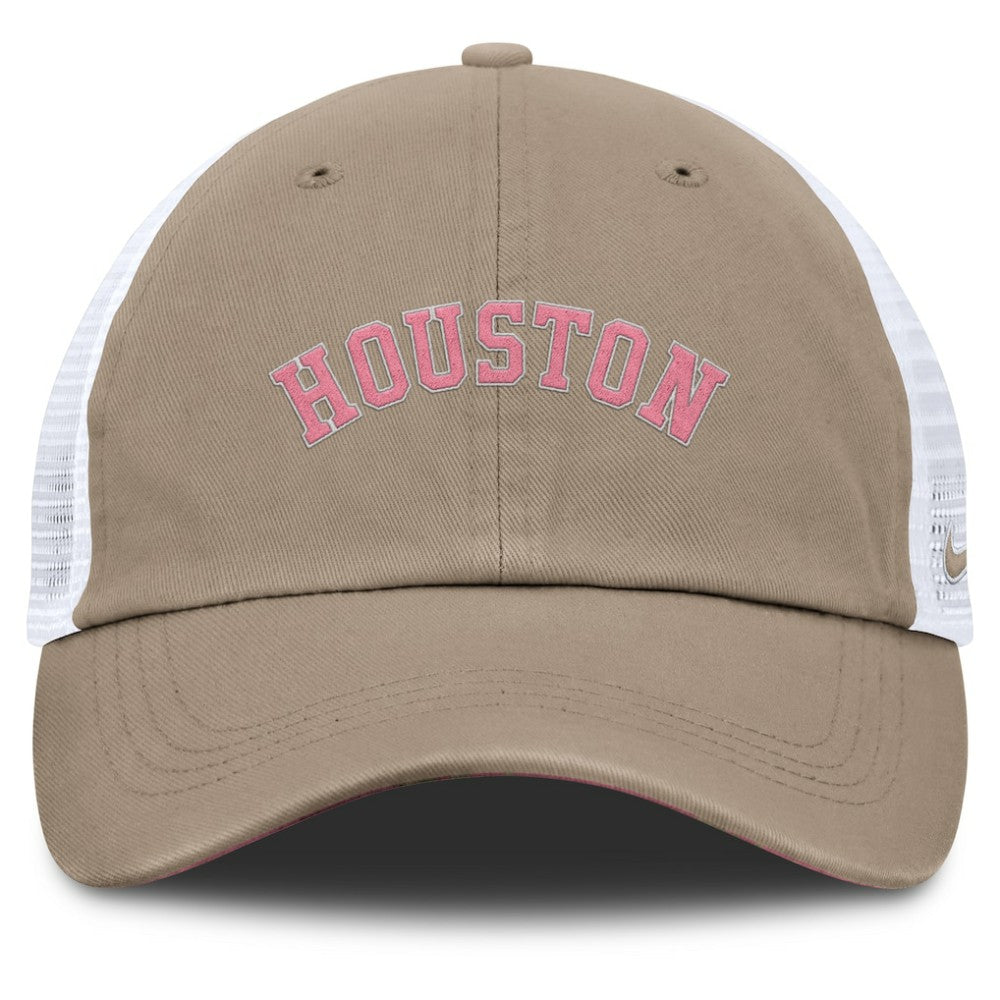 Houston Astros Nike Unisex Mother's Day Club Trucker Adjustable Hat - Khaki/White - Nike Sale