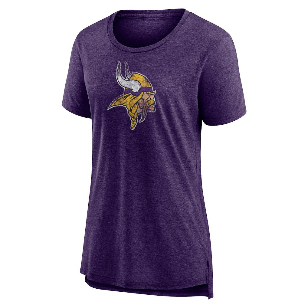 Minnesota Vikings Women's Distressed Tri-Blend T-Shirt Purple